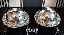 WMF Art Nouveau Jugendstil Silver Plated Pair of Butter Coolers & Rotating Cover