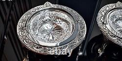 WMF Art Nouveau Jugendstil Silver Plated Pair of Butter Coolers & Rotating Cover