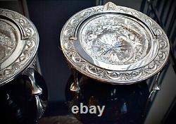 WMF Art Nouveau Jugendstil Silver Plated Pair of Butter Coolers & Rotating Cover