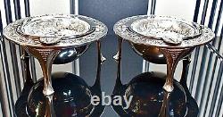 WMF Art Nouveau Jugendstil Silver Plated Pair of Butter Coolers & Rotating Cover