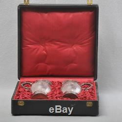 WMF Art Nouveau, Nouveau 2 Glas Carafes in Original Suitcase, Silver Plated, RAR