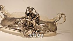 WMF Art Nouveau ORIGINAL Silver Plated Flower Centerpiece Dish Old Silver Finish