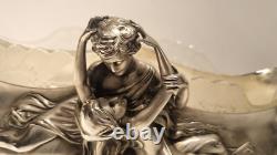 WMF Art Nouveau ORIGINAL Silver Plated Flower Centerpiece Dish Old Silver Finish
