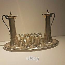 WMF Art Nouveau ORIGINAL Silver Plated Liqueur Service 12 Cups, Jugs, Tray