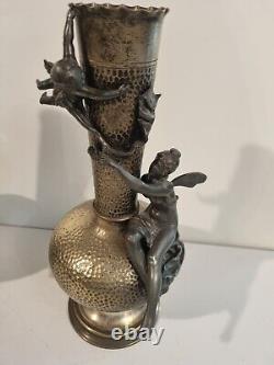 WMF Art Nouveau ORIGINAL Silver Plated PAIR of FLOWER VASES (1896)