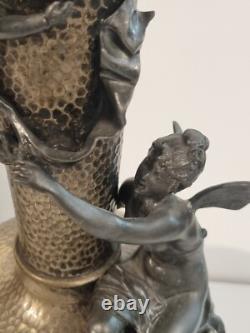 WMF Art Nouveau ORIGINAL Silver Plated PAIR of FLOWER VASES (1896)