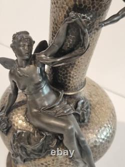 WMF Art Nouveau ORIGINAL Silver Plated PAIR of FLOWER VASES (1896)