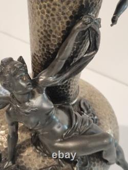 WMF Art Nouveau ORIGINAL Silver Plated PAIR of FLOWER VASES (1896)