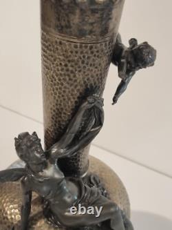 WMF Art Nouveau ORIGINAL Silver Plated PAIR of FLOWER VASES (1896)