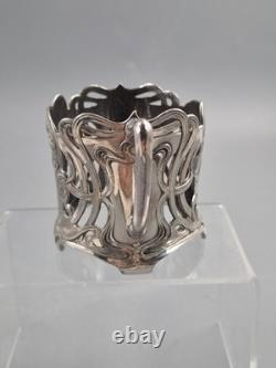 WMF Art Nouveau Silver-Plated Cup Holder with Female Masks, c. 1900-1910