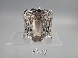 WMF Art Nouveau Silver-Plated Cup Holder with Female Masks, c. 1900-1910