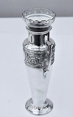 WMF Art Nouveau Silver Plated Large Amphora Vase with Original Liner, c1890-99