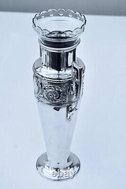 WMF Art Nouveau Silver Plated Large Amphora Vase with Original Liner, c1890-99