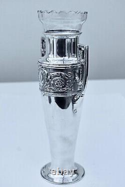 WMF Art Nouveau Silver Plated Large Amphora Vase with Original Liner, c1890-99