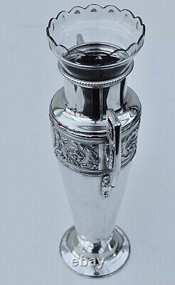 WMF Art Nouveau Silver Plated Large Amphora Vase with Original Liner, c1890-99