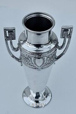 WMF Art Nouveau Silver Plated Large Amphora Vase with Original Liner, c1890-99