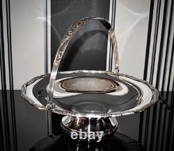WMF Art Nouveau Silver Plated Swing Handle Fruit Bowl Centrepiece, Antler Signed