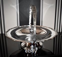 WMF Art Nouveau Silver Plated Swing Handle Fruit Bowl Centrepiece, Antler Signed