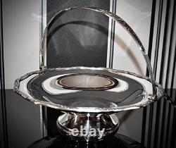 WMF Art Nouveau Silver Plated Swing Handle Fruit Bowl Centrepiece, Antler Signed