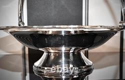 WMF Art Nouveau Silver Plated Swing Handle Fruit Bowl Centrepiece, Antler Signed