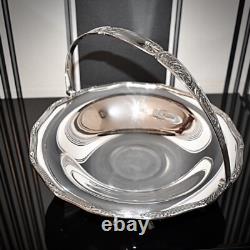 WMF Art Nouveau Silver Plated Swing Handle Fruit Bowl Centrepiece, Antler Signed