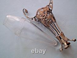 WMF Art Nouveau Vase Silver Plated With Original Glass