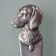WMF Art Nouveau silver plated dog head letter opener