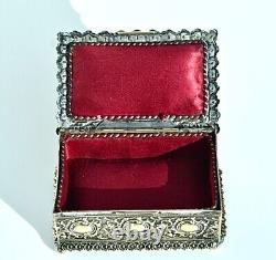 WMF Beautiful Antique Art Nouveau Desktop Jewelry-Trinket Box, Signed W. M. F c1885