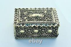 WMF Beautiful Antique Art Nouveau Desktop Jewelry-Trinket Box, Signed W. M. F c1885