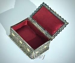 WMF Beautiful Antique Art Nouveau Desktop Jewelry-Trinket Box, Signed W. M. F c1885