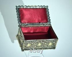 WMF Beautiful Antique Art Nouveau Desktop Jewelry-Trinket Box, Signed W. M. F c1885