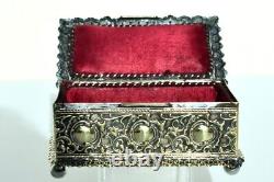 WMF Beautiful Antique Art Nouveau Desktop Jewelry-Trinket Box, Signed W. M. F c1885