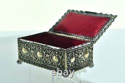 WMF Beautiful Antique Art Nouveau Desktop Jewelry-Trinket Box, Signed W. M. F c1885