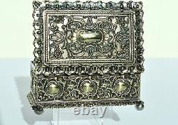 WMF Beautiful Antique Art Nouveau Desktop Jewelry-Trinket Box, Signed W. M. F c1885
