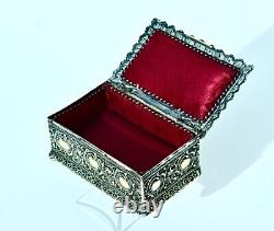 WMF Beautiful Antique Art Nouveau Desktop Jewelry-Trinket Box, Signed W. M. F c1885