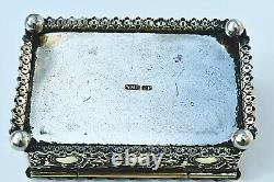WMF Beautiful Antique Art Nouveau Desktop Jewelry-Trinket Box, Signed W. M. F c1885