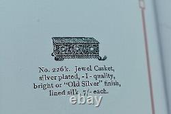 WMF Beautiful Antique Art Nouveau Desktop Jewelry-Trinket Box, Signed W. M. F c1885
