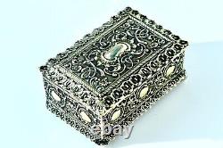 WMF Beautiful Antique Art Nouveau Desktop Jewelry-Trinket Box, Signed W. M. F c1885