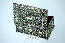 WMF Beautiful Antique Art Nouveau Desktop Jewelry-Trinket Box, Signed W. M. F c1885