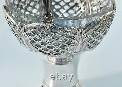 WMF Beautiful Art Nouveau Silver Plated & Crystal Fruit Basket Centrepiece, c1910