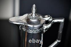 WMF Beautiful Art Nouveau Silver Plated & Engraved Crystal Liqueur Jug, Signed