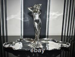 WMF Beautiful Art Nouveau Silver Plated, Fruit Dish, Modeled As Female Figure