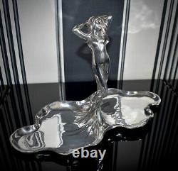 WMF Beautiful Art Nouveau Silver Plated, Fruit Dish, Modeled As Female Figure