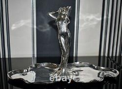 WMF Beautiful Art Nouveau Silver Plated, Fruit Dish, Modeled As Female Figure