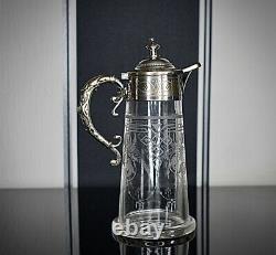 WMF Beautiful & Rare, Art Nouveau, Small Silver Plated Crystal Glass Claret Jug