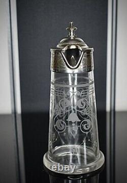 WMF Beautiful & Rare, Art Nouveau, Small Silver Plated Crystal Glass Claret Jug