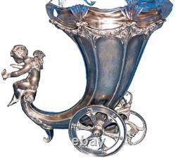 WMF CORNUCOPIA TABLE VASE with ORIGINAL GLASS LINER & BUTTERFLY GC