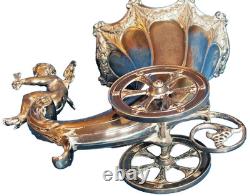 WMF CORNUCOPIA TABLE VASE with ORIGINAL GLASS LINER & BUTTERFLY GC