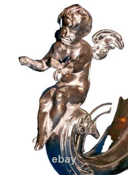 WMF CORNUCOPIA TABLE VASE with ORIGINAL GLASS LINER & BUTTERFLY GC