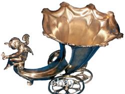 WMF CORNUCOPIA TABLE VASE with ORIGINAL GLASS LINER & BUTTERFLY GC